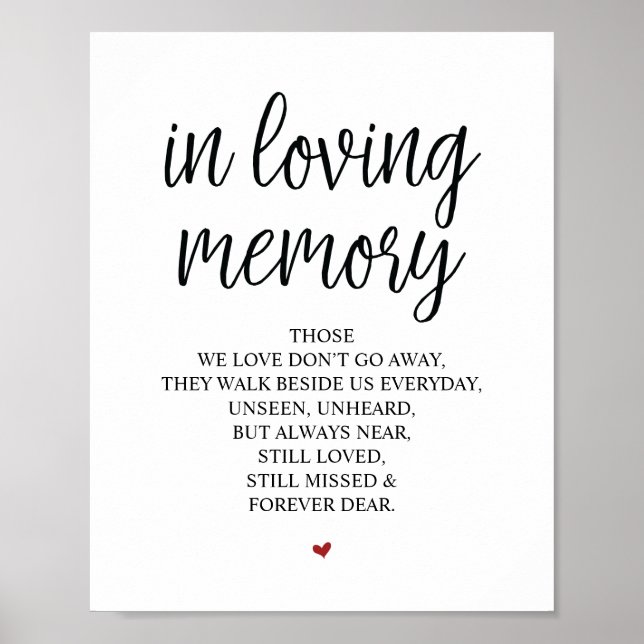 Loving Memory In Our Heart Memorial Sign (Front)