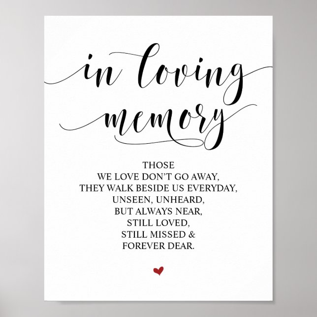 Loving Memory In Our Heart Memorial Sign (Front)