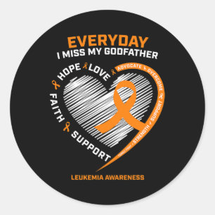 Loving Memory In Remembrance Of Godfather Leukemia Classic Round Sticker