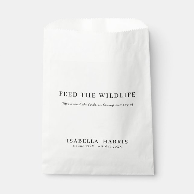 Loving Memory Memorial Bird Seed Favor Bag (Front)