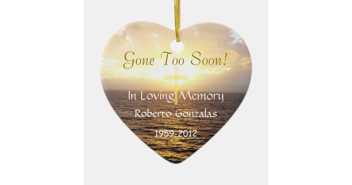 Loving Memory Memorial Holy Cross Ceramic Ornament | Zazzle