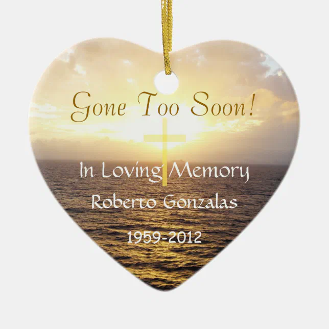 Loving Memory Memorial Holy Cross Ceramic Ornament | Zazzle