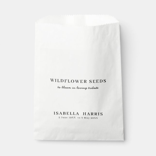 Loving Memory Memorial Wildflower Favor Bag (Front)