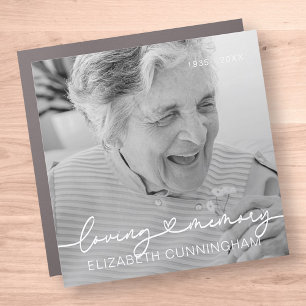 Loving Memory Modern Elegant Heart Photo Memorial Car Magnet