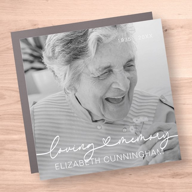 Loving Memory Modern Elegant Heart Photo Memorial Car Magnet (Creator Uploaded)