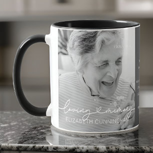 Loving Memory Modern Elegant Heart Photo Memorial Mug