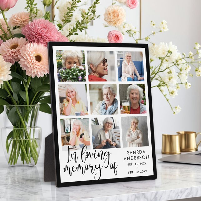 Loving Memory Modern Memorial Photo Collage  Plaqu Plaque (Creator Uploaded)