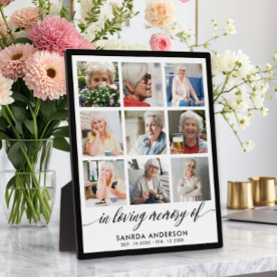 Loving Memory Modern Memorial Photo Collage Plaque