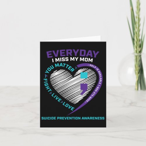 Loving Memory Mom Suicide Awareness Prevention  Card