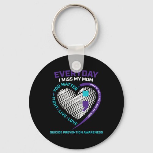 Loving Memory Mom Suicide Awareness Prevention  Keychain