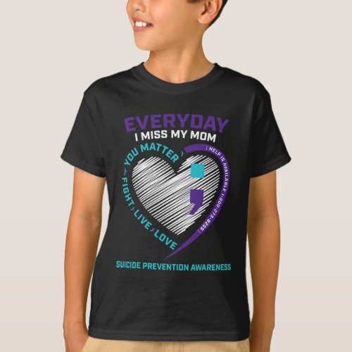 Loving Memory Mom Suicide Awareness Prevention  T_Shirt