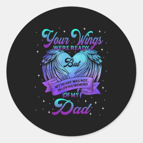 Loving Memory Of My Dad Suicide Prevention Awarene Classic Round Sticker