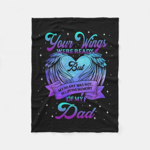 Loving Memory Of My Dad Suicide Prevention Awarene Fleece Blanket