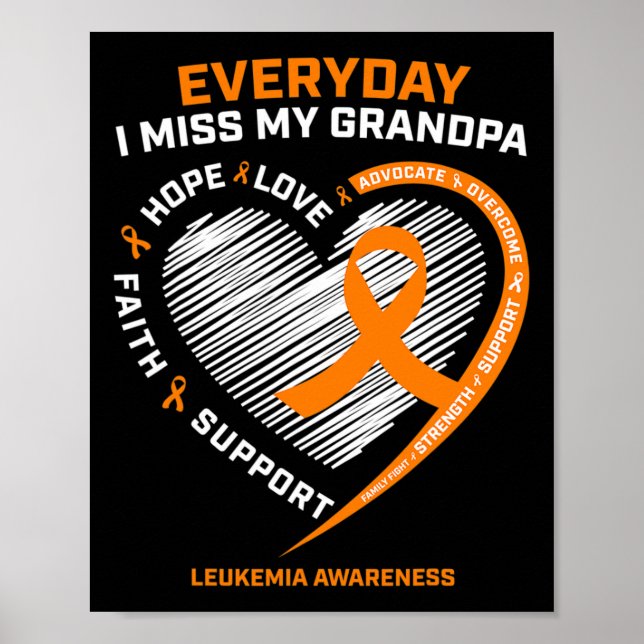 Loving Memory Of My Grandpa Remembrance Leukemia A Poster (Front)