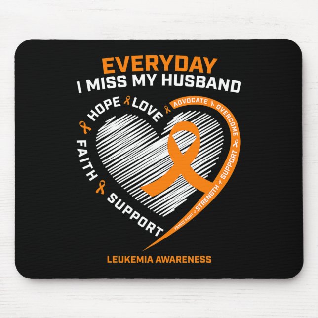 Loving Memory Of My Husband Remembrance Leukemia A Mouse Pad (Front)