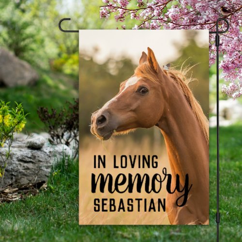 Loving Memory Personalize Pet Memorial Horse Photo Garden Flag