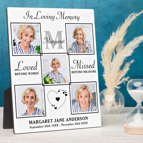 Loving Memory Personalized 5 Picture Memorial Plaque