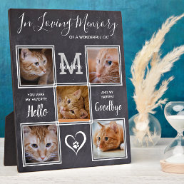 Loving Memory Personalized Cat Pet Photo Memorial Plaque