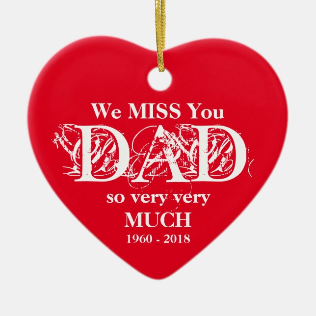 Loving Memory Personalized Dad Christmas Ornament (Front)