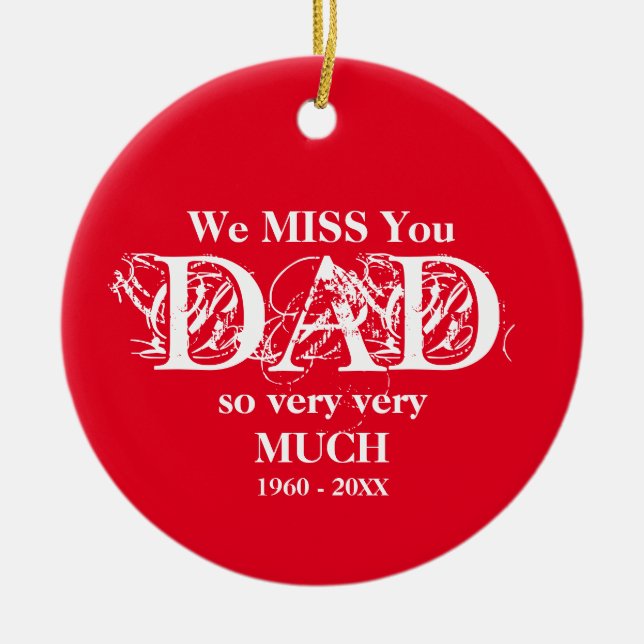 Loving Memory Personalized Dad Memorial Ornament (Front)