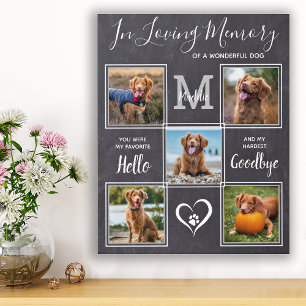 Loving Memory Personalized Dog Pet Photo Memorial Faux Canvas Print