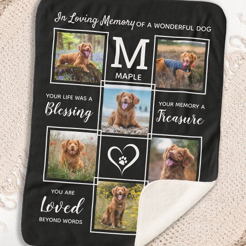 Loving Memory Personalized Photo Pet Memorial She Sherpa Blanket
