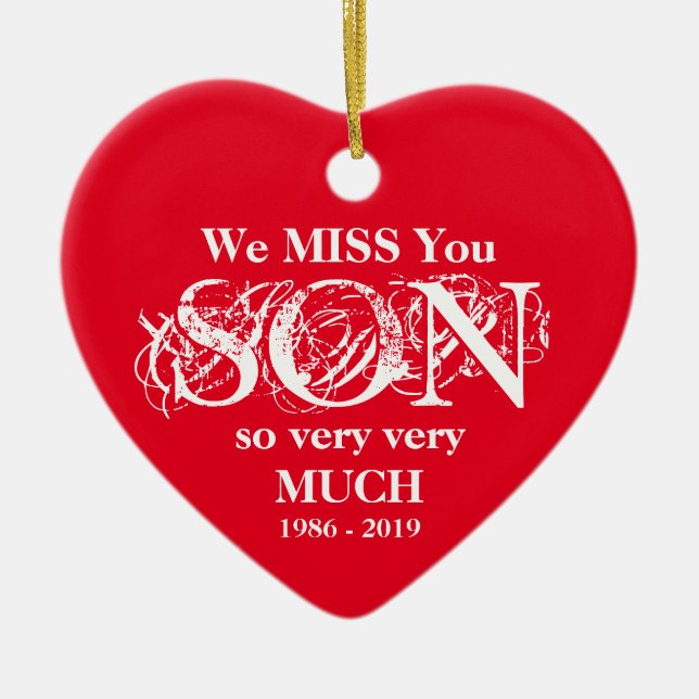 Loving Memory Personalized Son Christmas Ornament (Front)