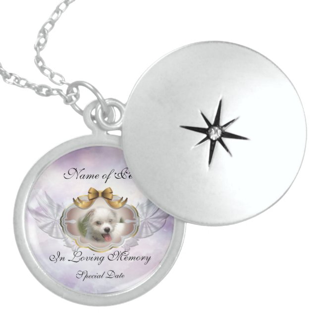 Loving Memory Pet Sterling Silver Locket Necklace (Front)