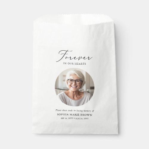 Loving Memory Photo Funeral Memorial Seeds Packet Favor Bag