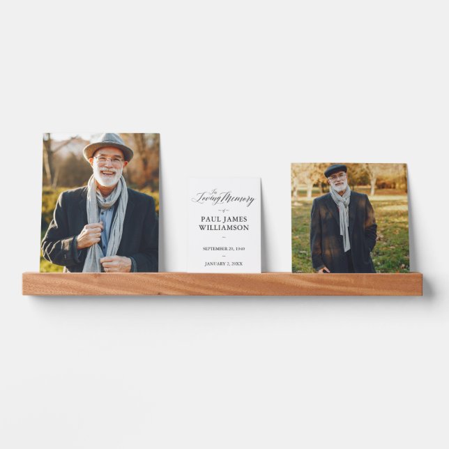 Loving Memory Photo Personalized Memorial Keepsake Picture Ledge (Front)