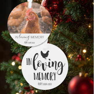 loving memory photo pet memorial chicken ornament