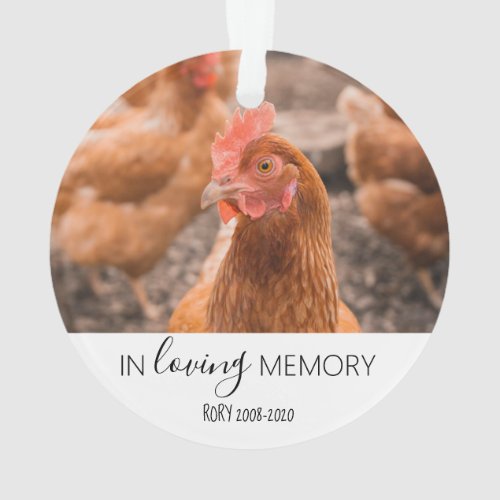 loving memory photo pet memorial chicken ornament