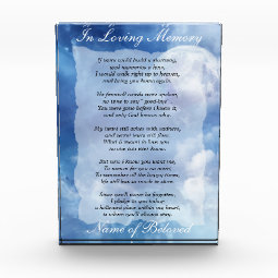 Loving Memory Prayer Acrylic Award | Zazzle