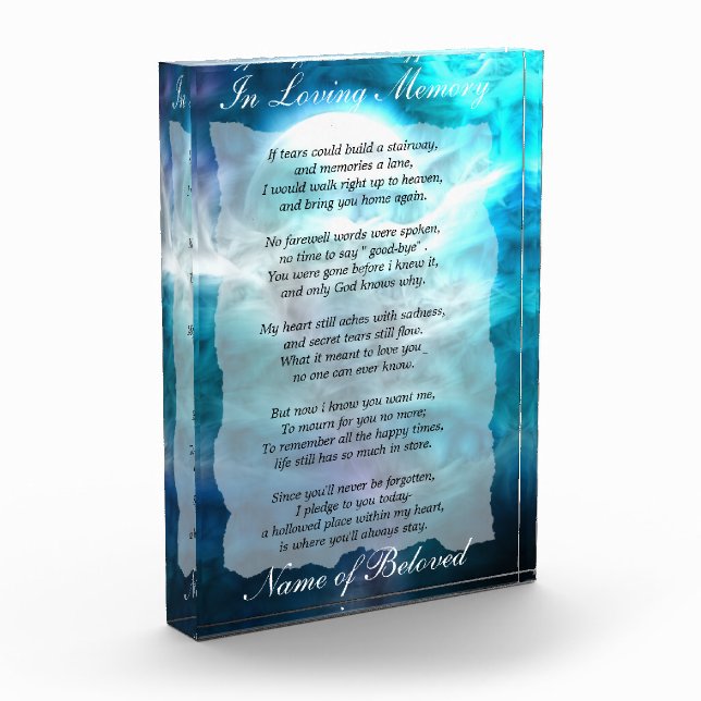 Loving Memory Prayer Award (Left)