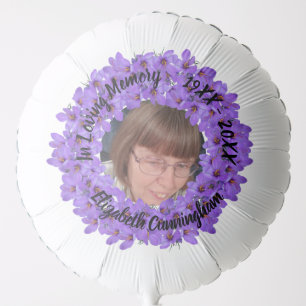 Loving Memory Purple Crocus Flowers Photo Name Balloon
