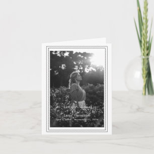 Loving Memory Script Photo Memorial Card