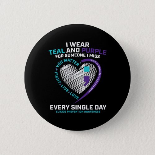 Loving Memory Semi Colon Suicide Prevention Awaren Button