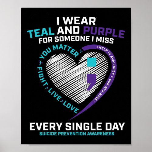 Loving Memory Semi Colon Suicide Prevention Awaren Poster