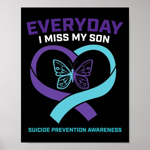 Loving Memory Son Suicide Prevention Awareness  Poster