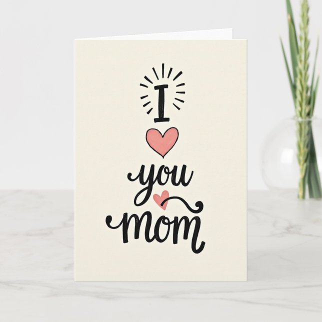 Loving Mom Calligraphy Art Card (Front)