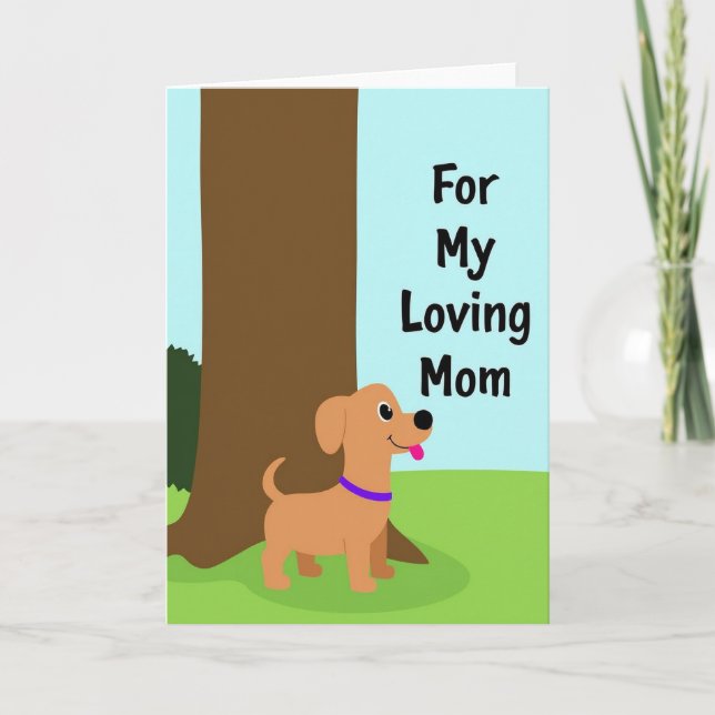 Loving Mom Dog Art Card (Front)