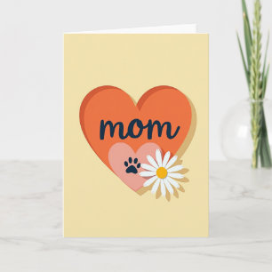 Loving Mom Paw Print Heart Card