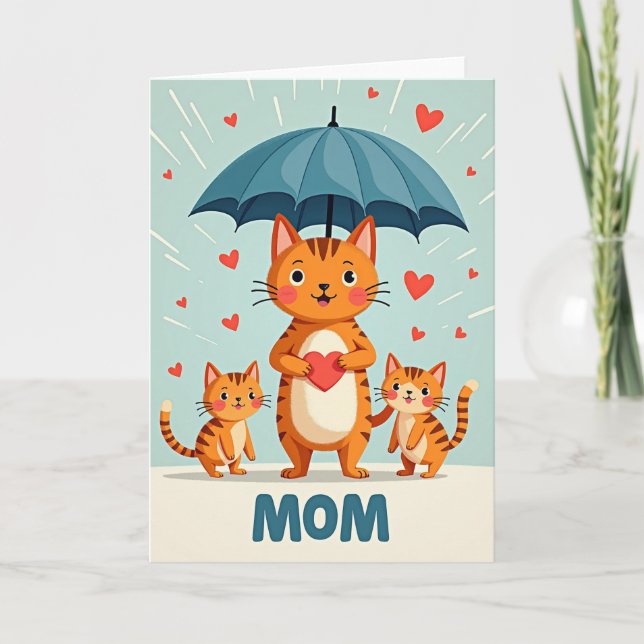 Loving Mother Cat Day Card (Front)