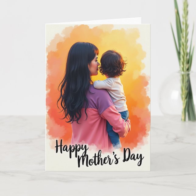Loving Mother Child Art Card (Front)