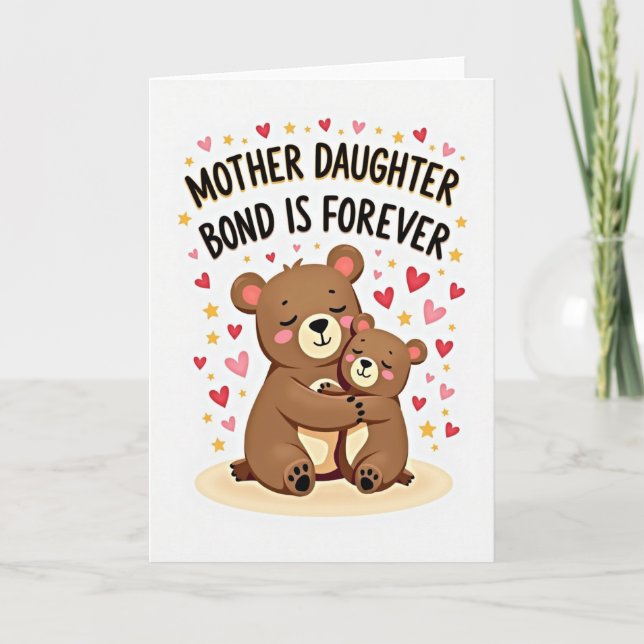 Loving Mother Daughter Bear Card (Front)