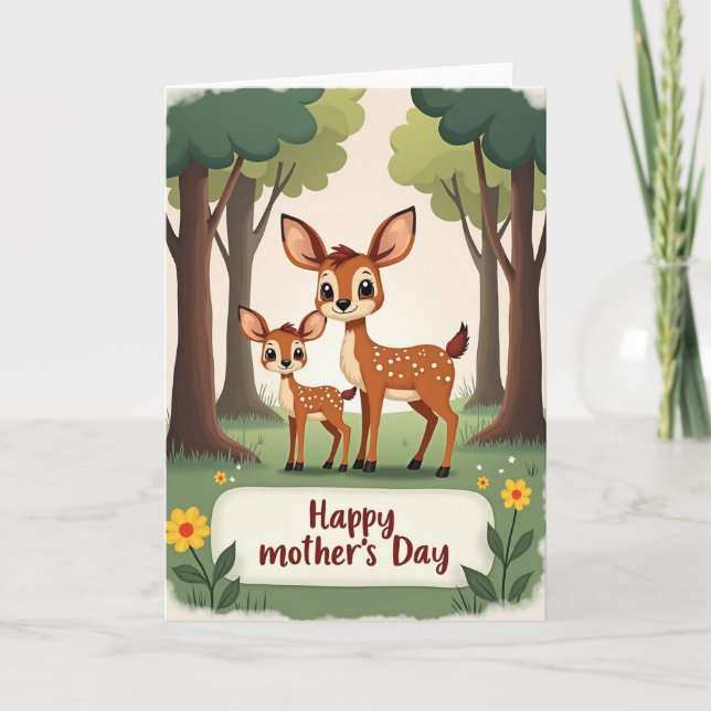 Loving Mother Deer Day Card (Front)