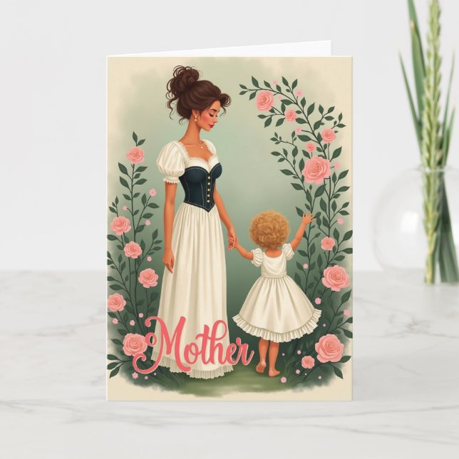 Loving Mother Embrace Scene Card (Front)