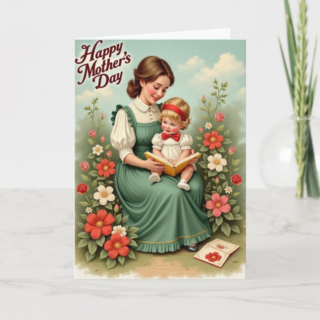 Loving Mother Floral Art Card (Front)