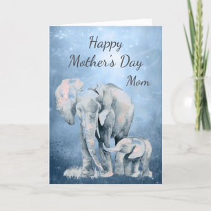 Loving Mother Quote Elephant & Child Mother's Day Holiday Card