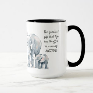 Loving Mother Quote Elephant & Child Mug